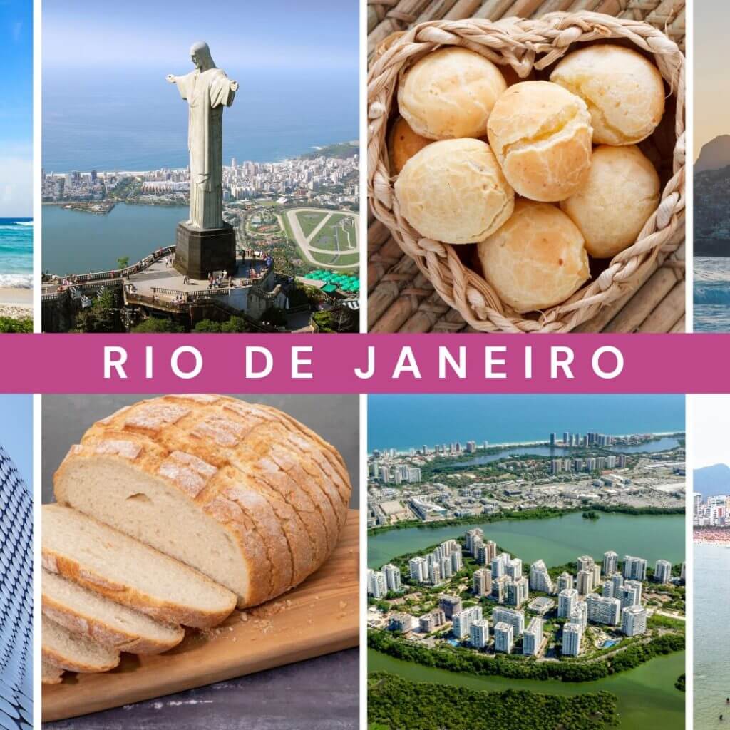 Bakeries in Rio De Janeiro feature views of the city and pao de queijo